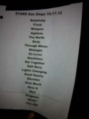 RE: October 17, 2012 : House of Blues: San Diego, San Diego, CA, United States