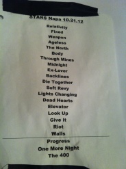 Napa 10.21.12 set list
